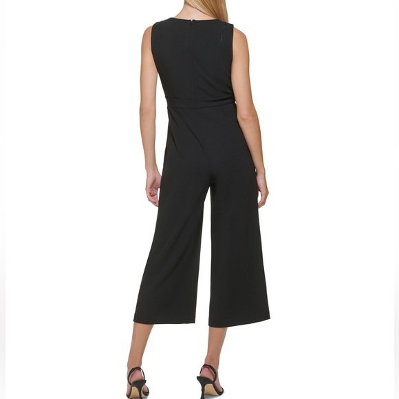 Calvin Klein V-Neck Flared-leg Jumpsuit - Picture 3 of 4